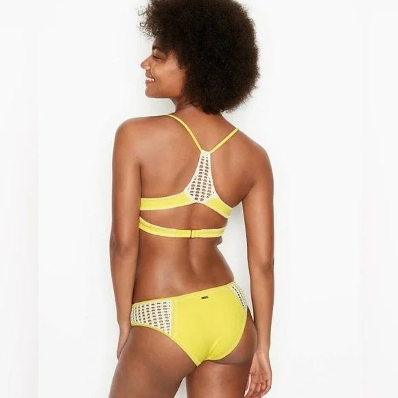 Victoria’s Secret Swimwear Yellow Kiawah Crochet 2 Piece Set Size Medium - Picture 11 of 11